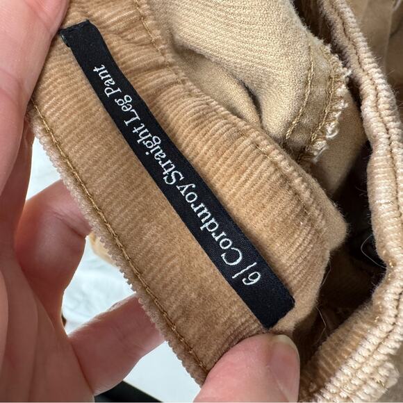 Talbots Tan Corduroy Straight Leg Pants Womens 6 Preppy Fall Academia High Rise - Picture 5 of 8